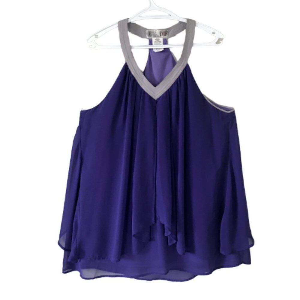 IVE Purple & Silver Women Top Size L